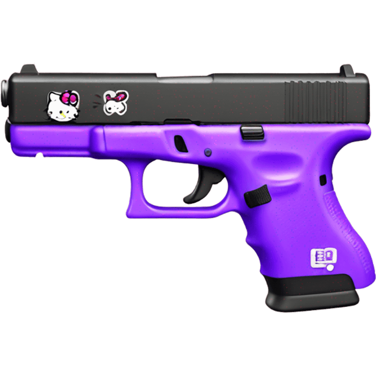 Purple Glock with hello kitty on the side emoji