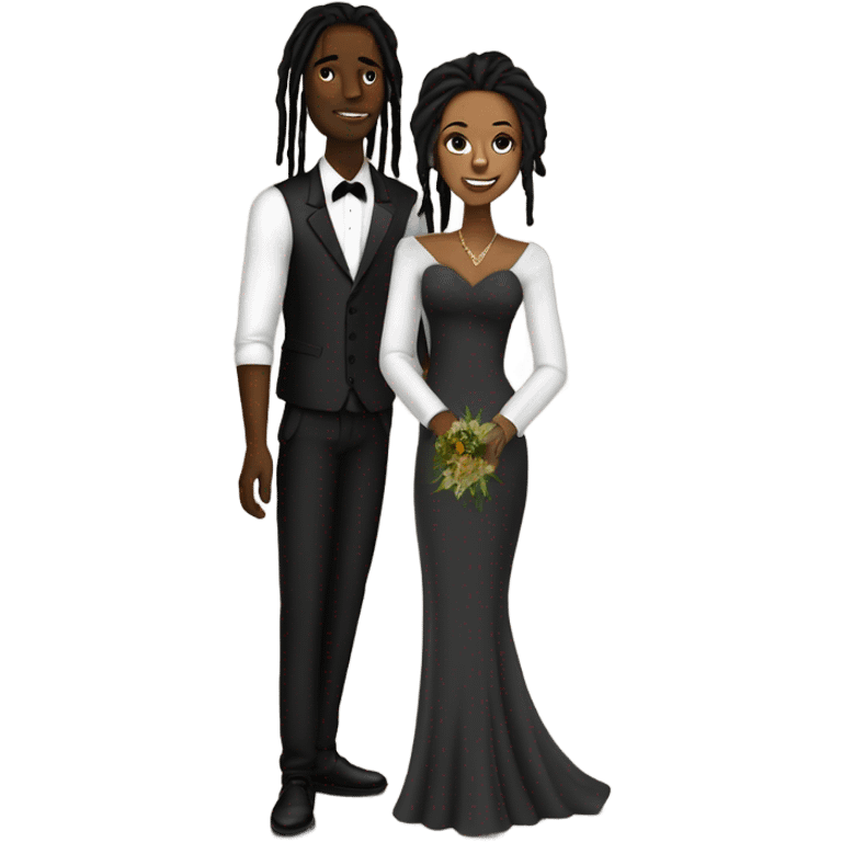 black man with dreads wedding groom  emoji