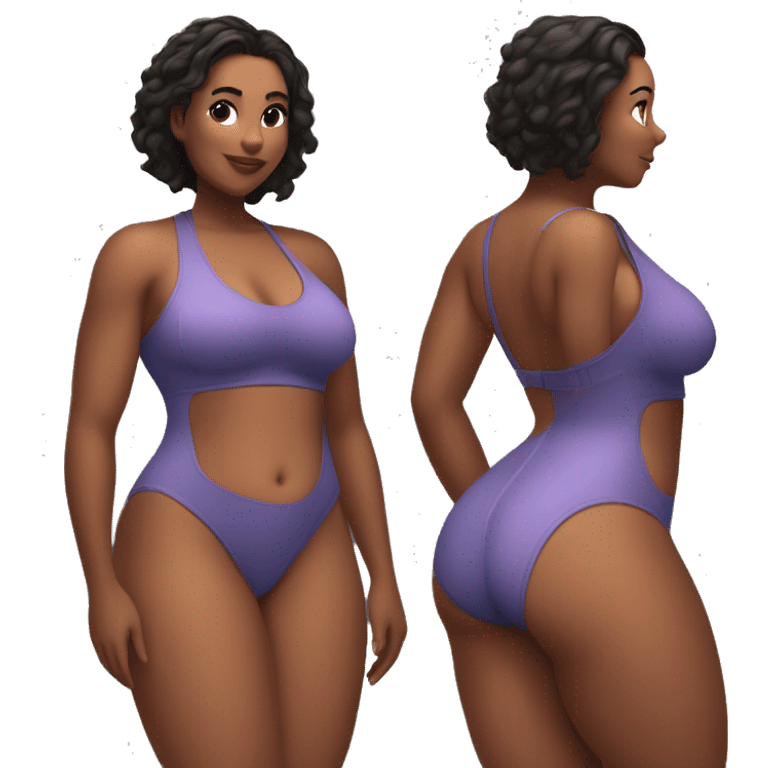 Slim-Thicc woman swimsuit posing (athletic build, perfect body, hourglass figure) emoji