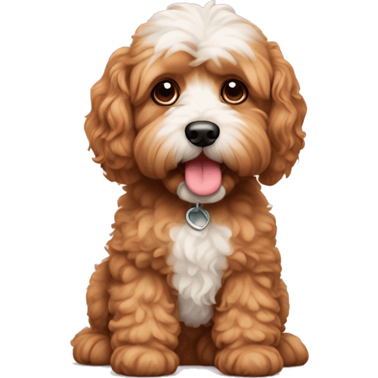 Cute cavadoodle dog emoji