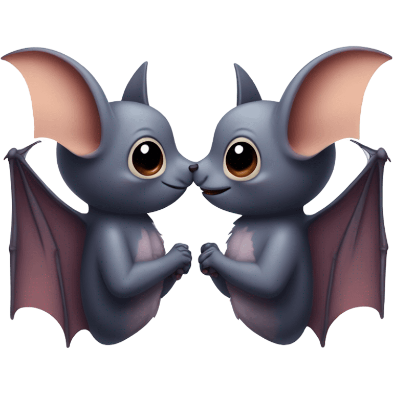 Cute Bats kissing emoji