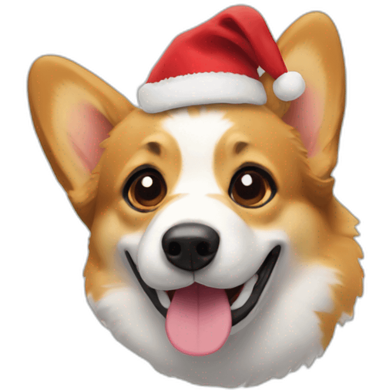 corgi with santa hat emoji