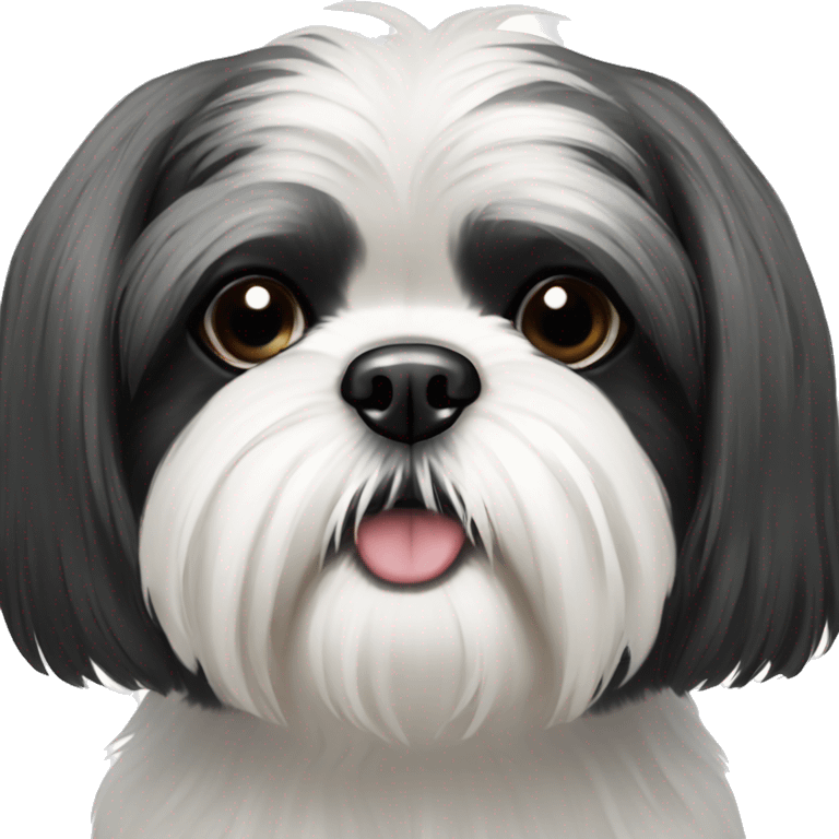 Black and white shih tzu emoji