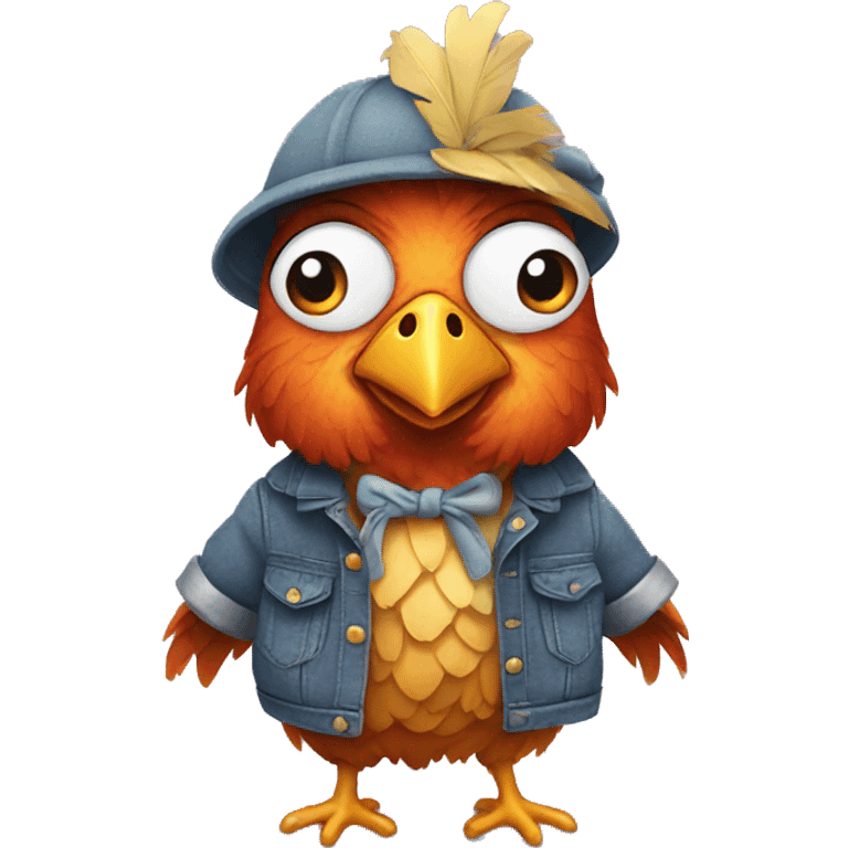 Chicken wearing clothes  emoji