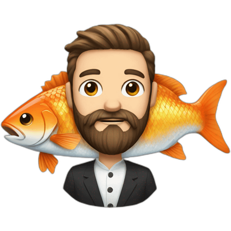 beard and fish emoji