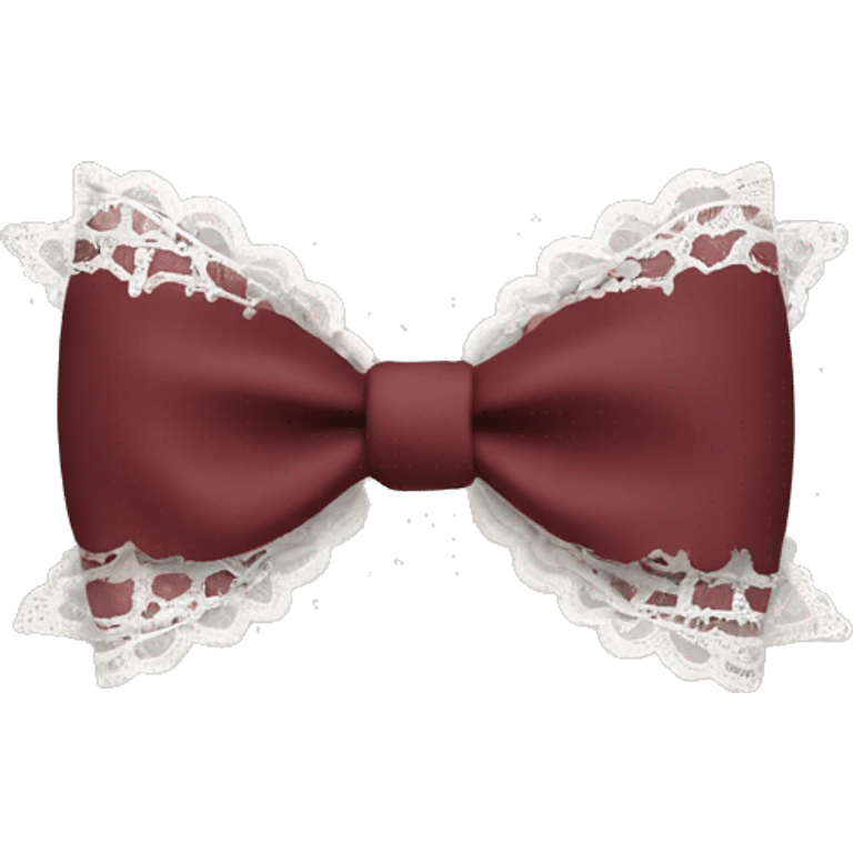 Burgundy bow with white lace emoji