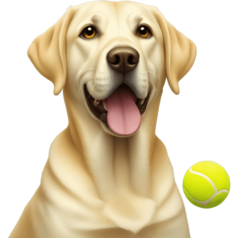 Yellow lab with tennis ball emoji