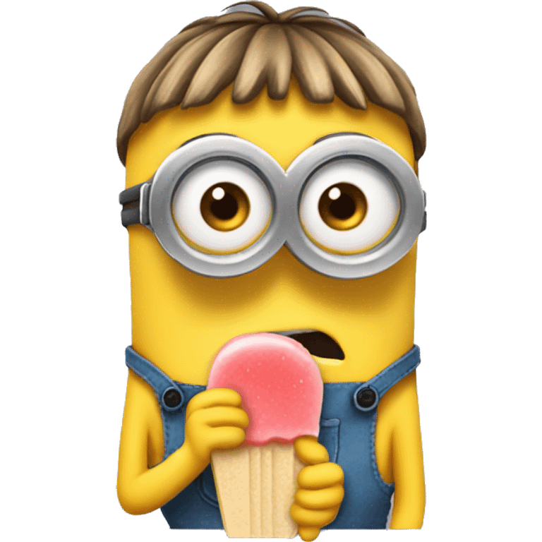 Minion eating popsicle emoji