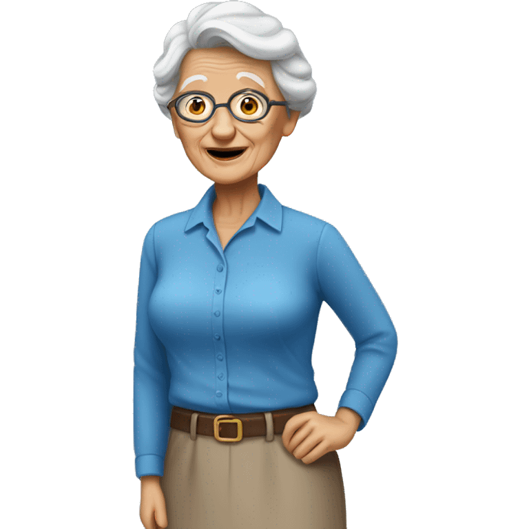 Old lady wearing blue shirt emoji