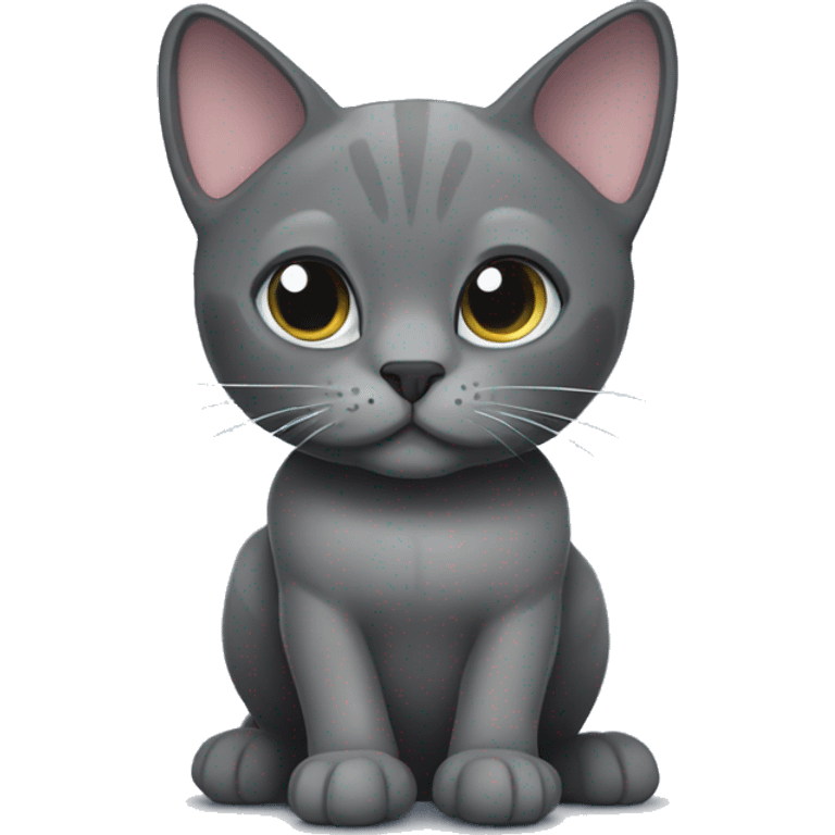 Scottish lop-eared dark-gray cat training with Dumbbells.  emoji