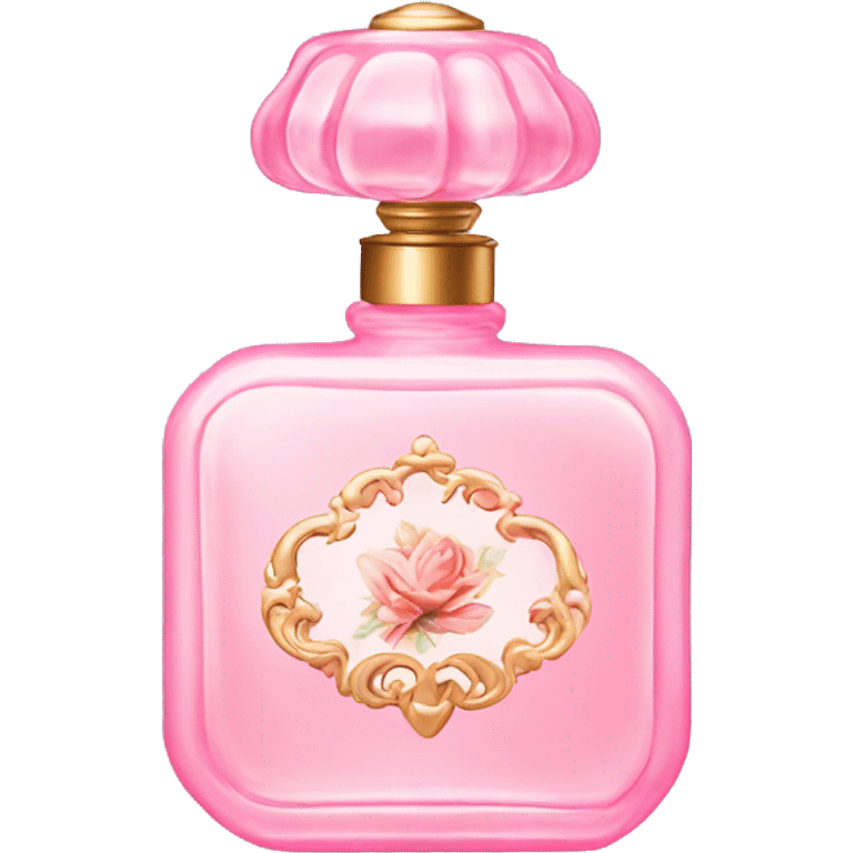 Vintage pastel pink perfume bottle  emoji