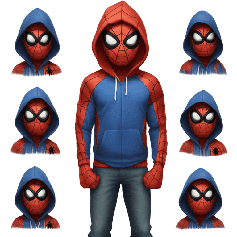 Spiderman with a hoodie emoji