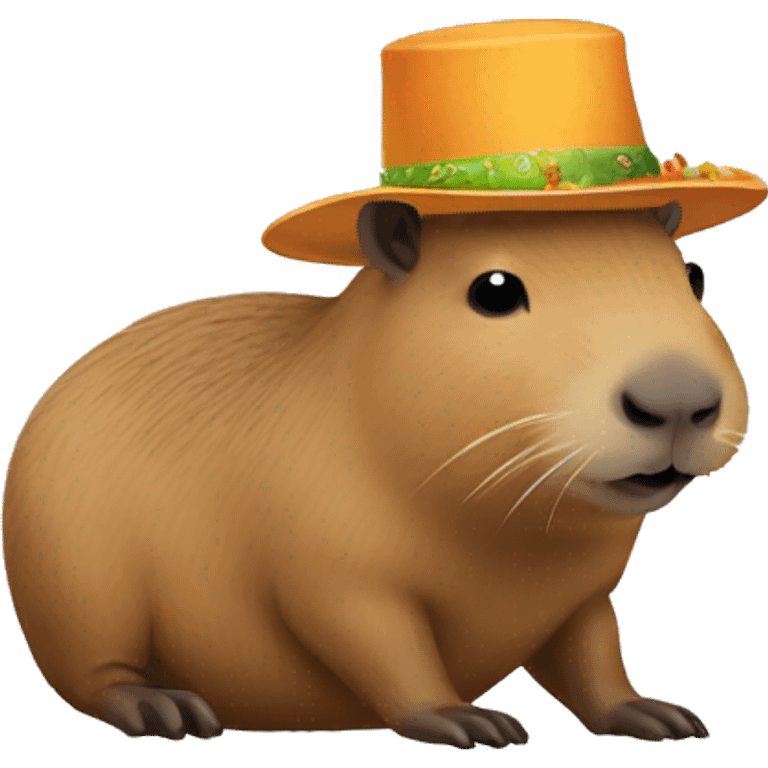 Capybara in funny hat emoji