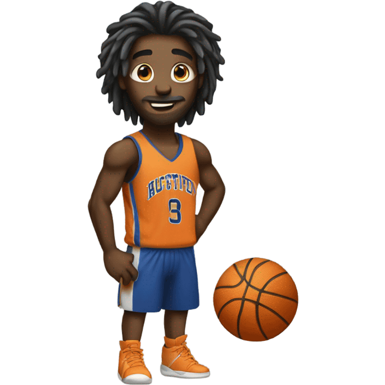 Basketball with body and long hair emoji