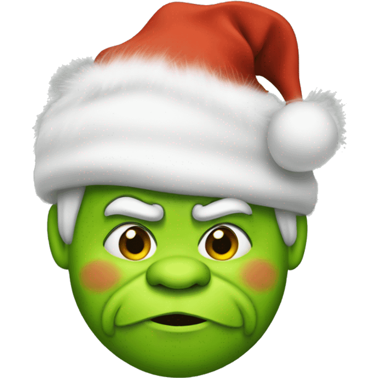 fat grinch with christmas hat  emoji