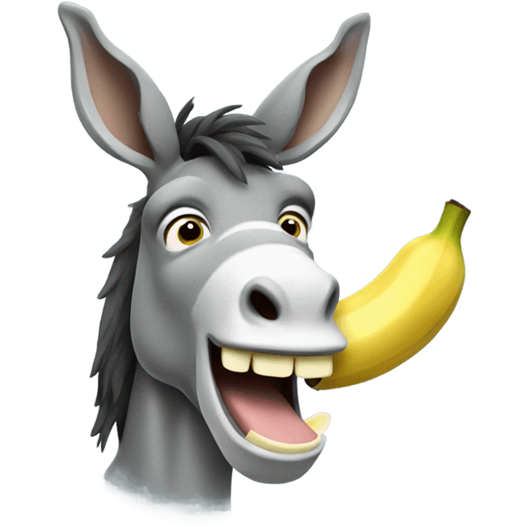 Donkey eating a banana emoji