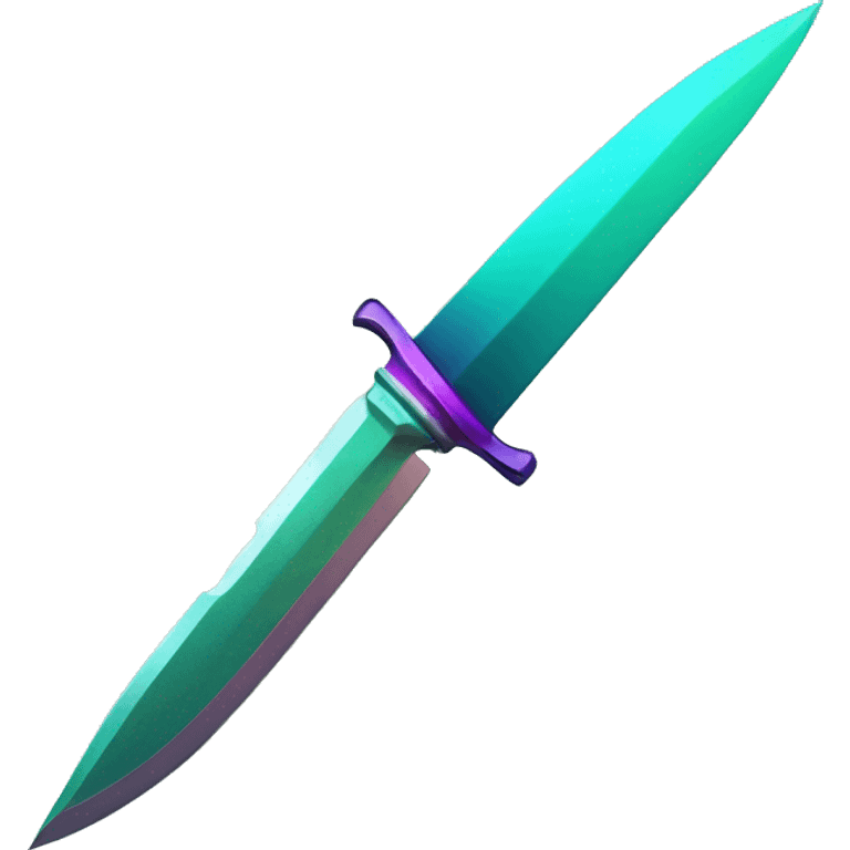 45° angle Aurora borealis purple teal lime green dagger knife sword emoji