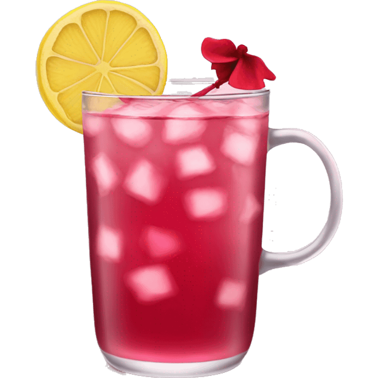 Hibiscus Lemonade Tea in glass emoji