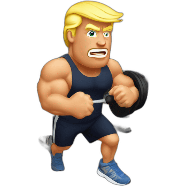 trump hitting the gym emoji