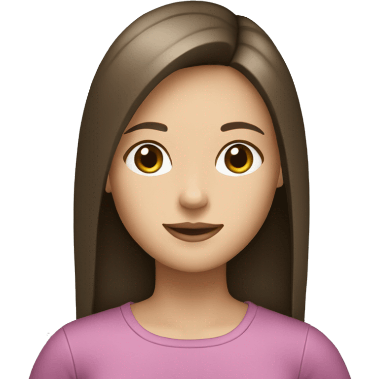 generate image of a brunette girl with straight hair with the Whatsapp symbol on her side emoji