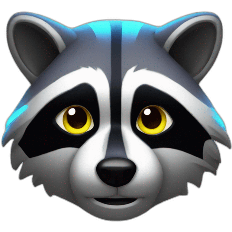 neon raccoon emoji