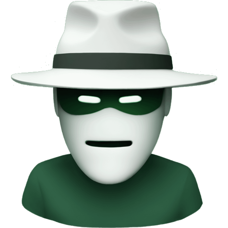 hacker with white hat on green glitch background  emoji