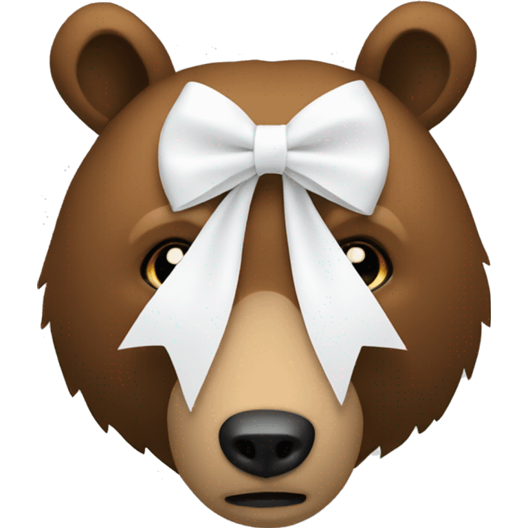 White bow on white bow IN FORHEAD OF A BEAR emoji