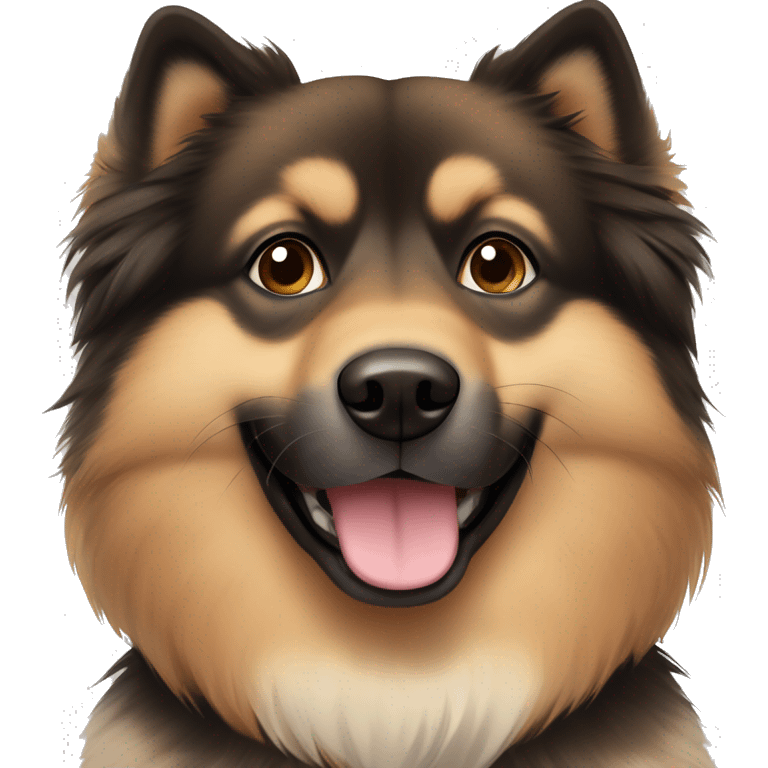 Finnish Lapphund brown. His nose and face is dark brown and black spotted emoji