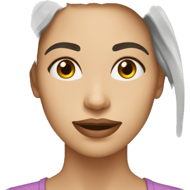 Mulher passando hidratante no rosto emoji