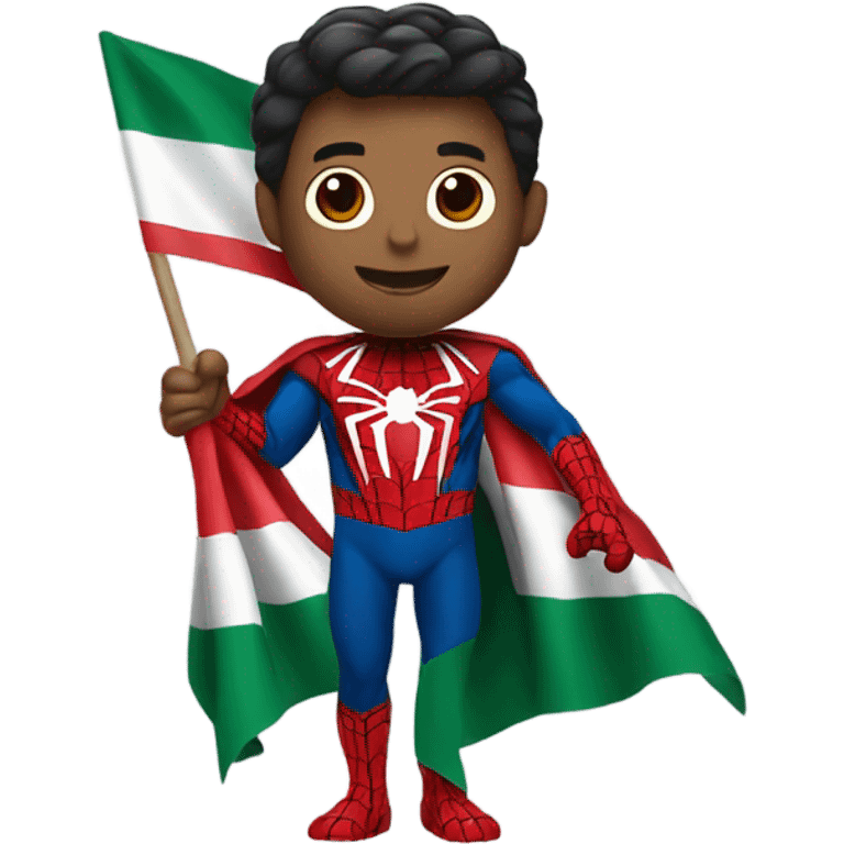 Spider-Man holding Mexican flag emoji