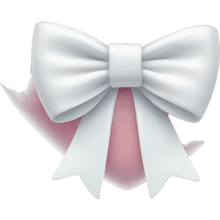 Pastel pink heart with white bow emoji