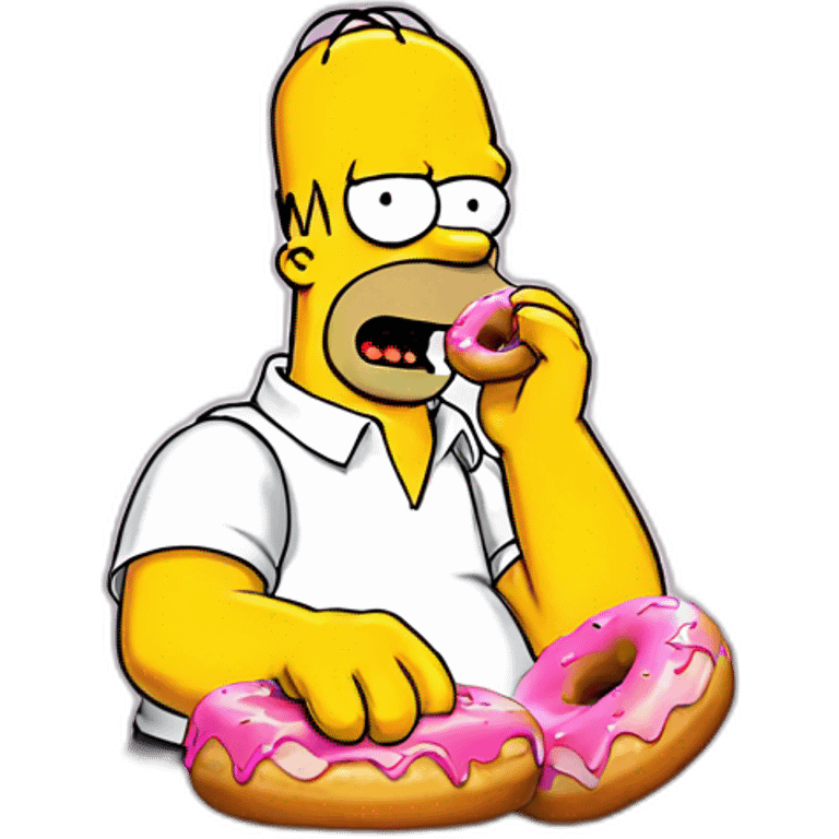 Homer Simpson eating donut emoji