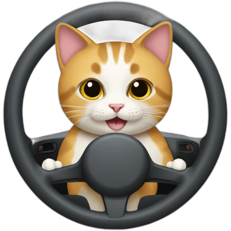 cat driving emoji