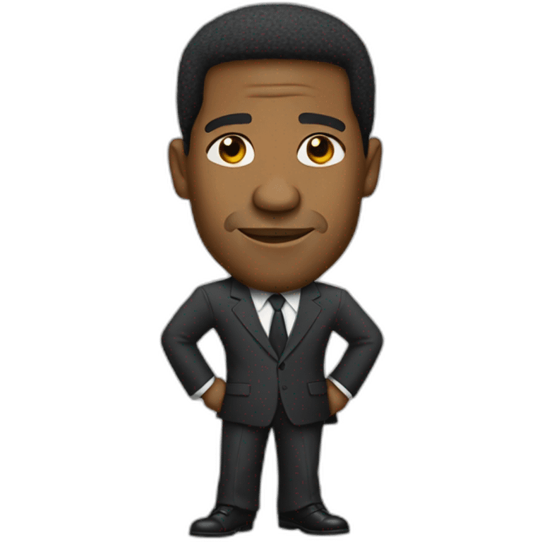 Denzel Washington cartoon wearing suit emoji