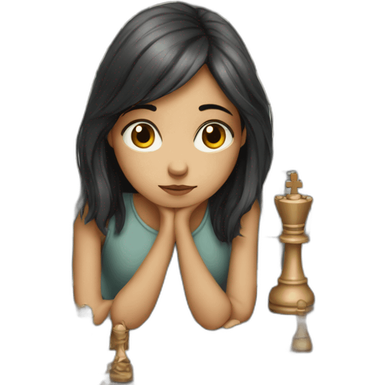 sad girl with chess table emoji