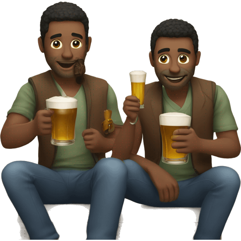 Two guys drinking pints emoji