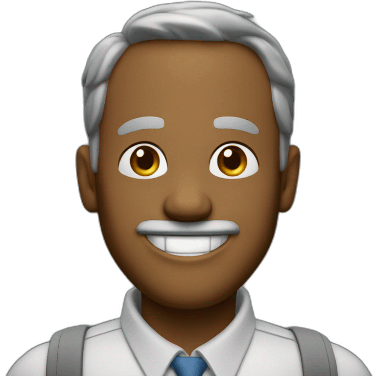 bold 50 year old tall smiling face teacher friendly intelligent strong emoji