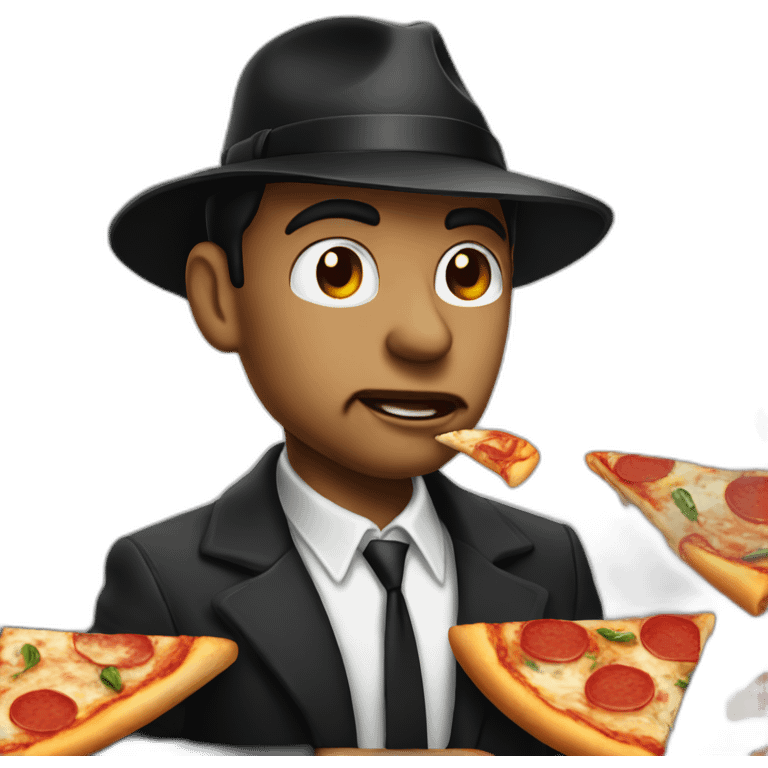 Mafia eating Pizza emoji