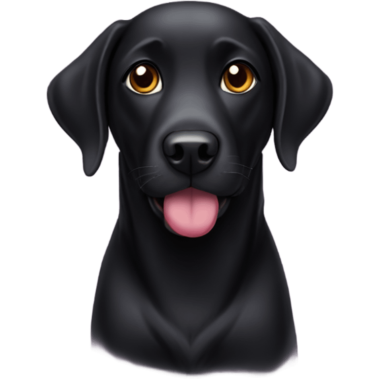 Black lab dog with heart eyes emoji