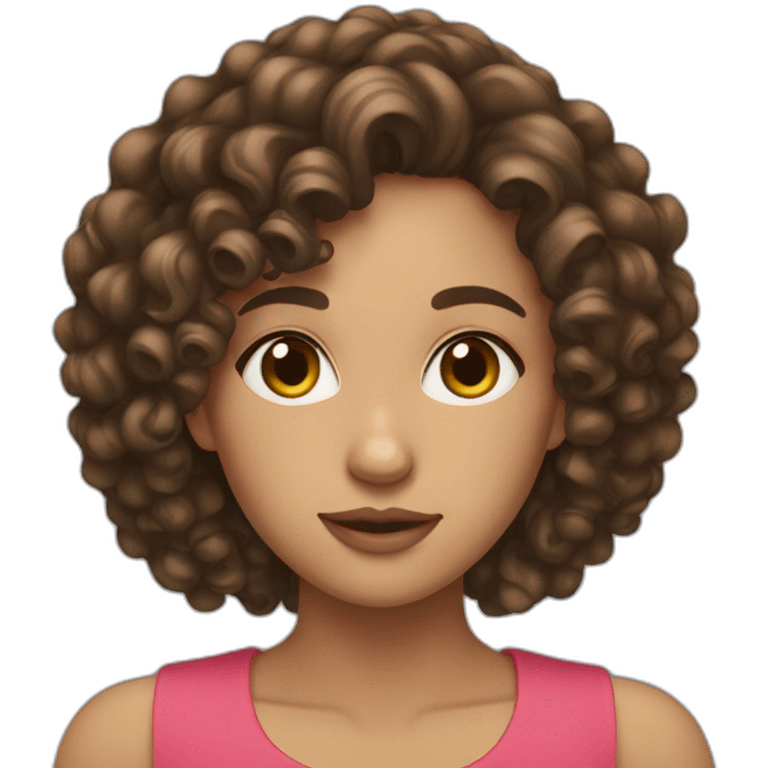 She-brunette-curly hair emoji