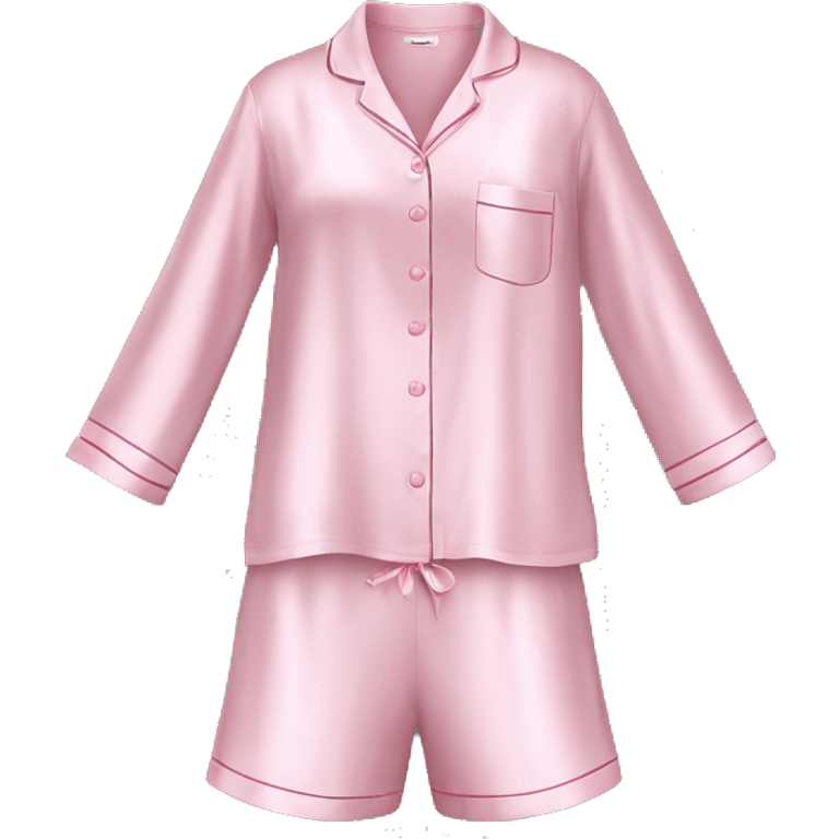 Light pink silk pyjamas set emoji