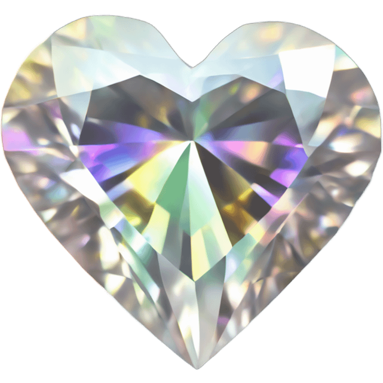 Heart shaped 56-carat iridescent diamond emoji