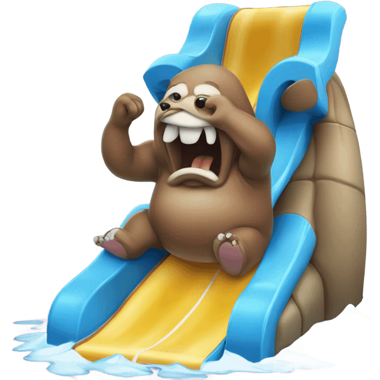 waterslide licking walrus man emoji