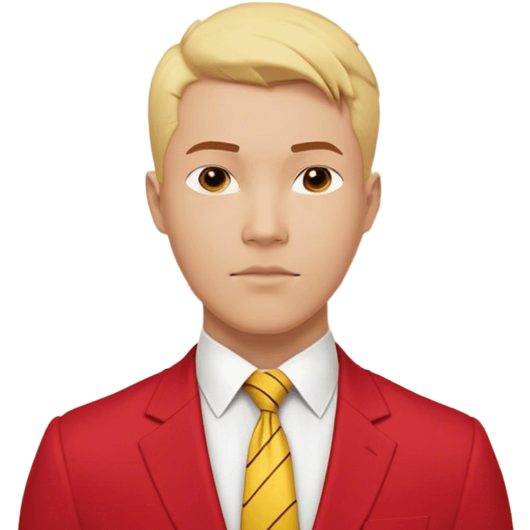 "A bust of a professional man wearing a red blazer with yellow accents, a yellow dress shirt, and a red tie, symbolizing career growth and opportunities. He has a confident expression, short well-groomed hair, and a determined look. Behind him, a financial or business growth chart (📈) with a bold red upward-trending arrow is displayed, reinforcing the theme of progress and success. The background is minimalistic, with clean lines focusing on the man’s upper torso and the business chart. The overall design is modern, professional, and business-oriented. emoji