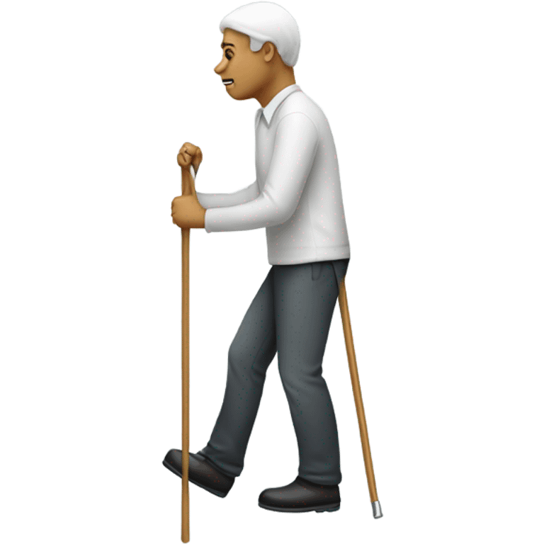 blind person walking with cane emoji