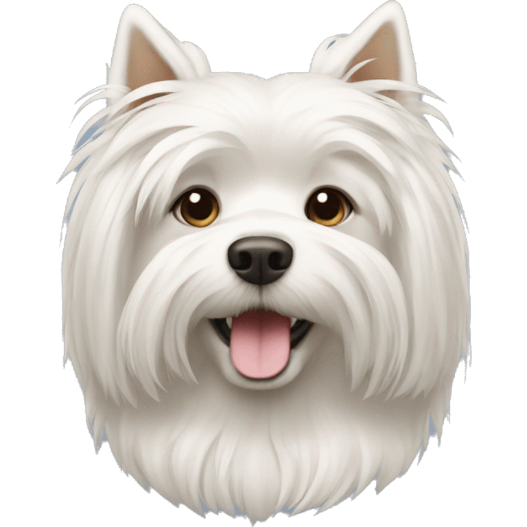 white long hair dog crested malt emoji