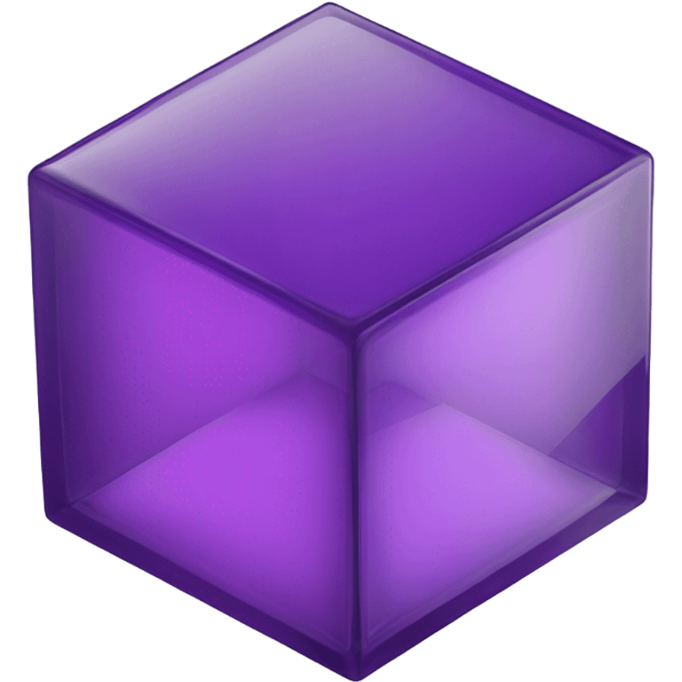 two purple cubes arranged diagonally in a large glass cube isometric view emoji