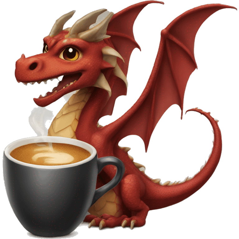 dragon with coffee emoji