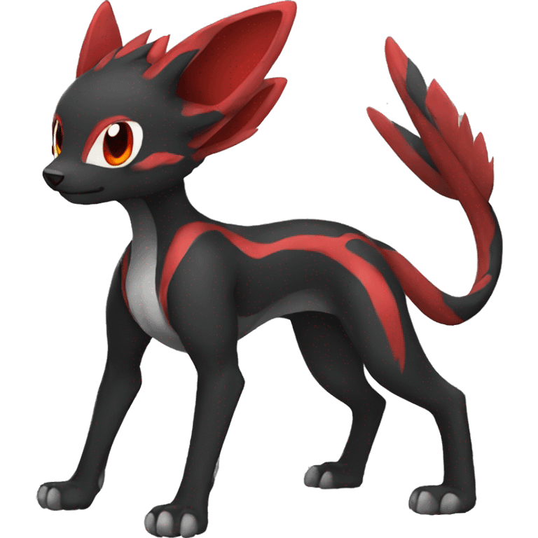 cool black red animal hybrid Fakemon full body emoji