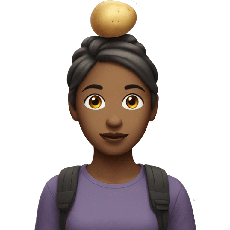 a girl named cynthia with a potato spider on her head emoji